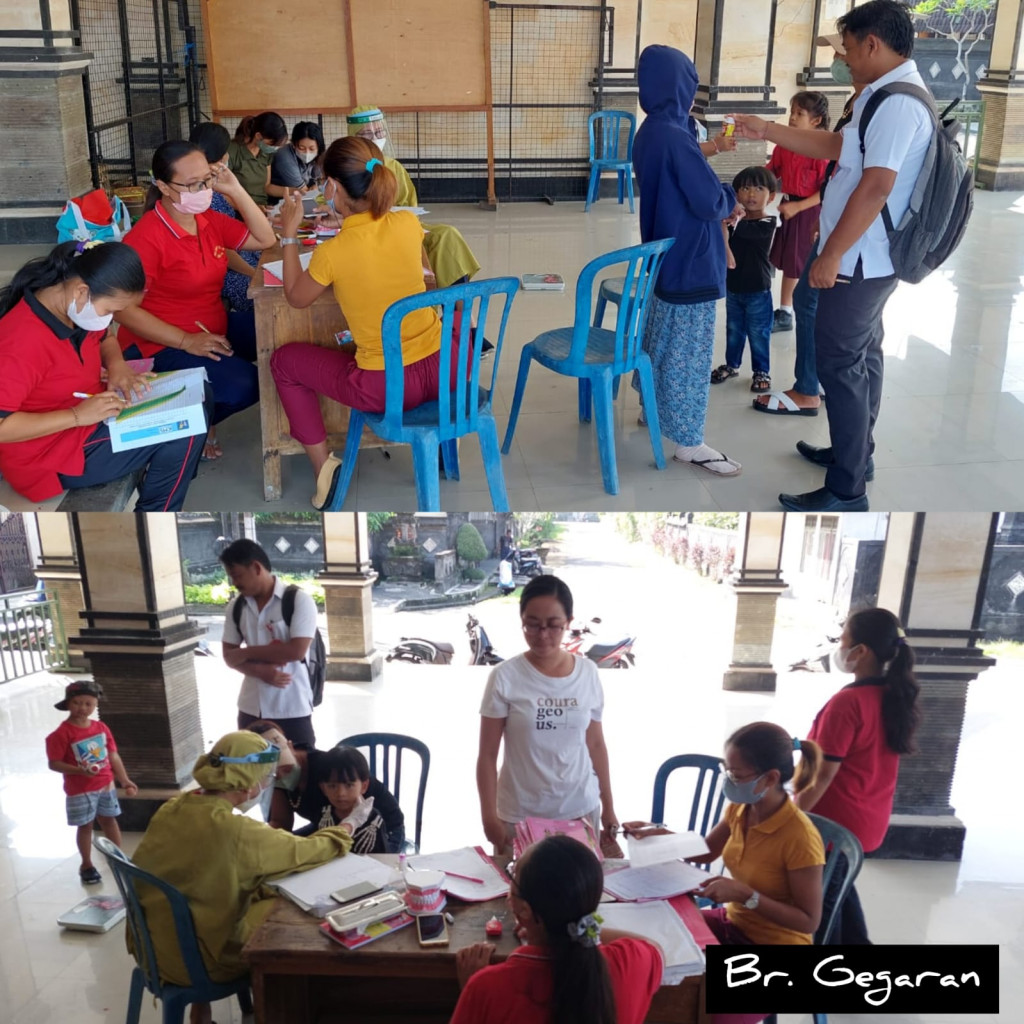 Posyandu Balita dan Pemeriksaan Gigi kepada balita di bulan April dilaksanakan masing - masing banjar yang ada di Desa Baha